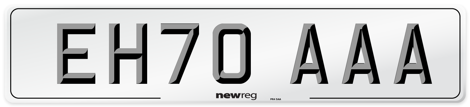 EH70 AAA Number Plate from New Reg